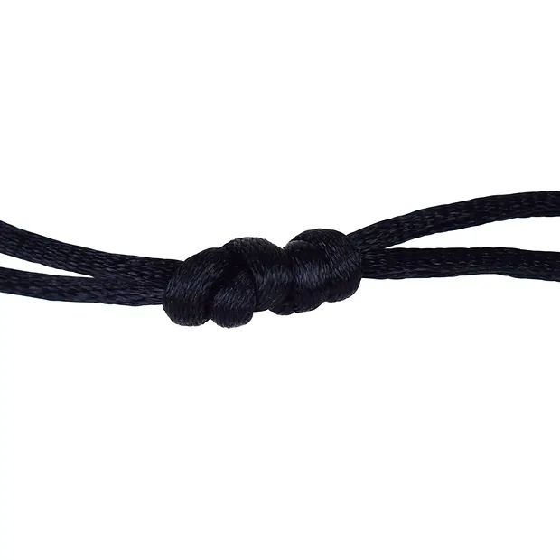 Miroir Obsidienne (noir) percé, avec cordon, 4cm | Marco Schreier