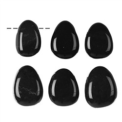 0428893002 Trommelstein Obsidian (schwarz) gebohrt | GH Edelsteine, Heilsteine & Schmuck