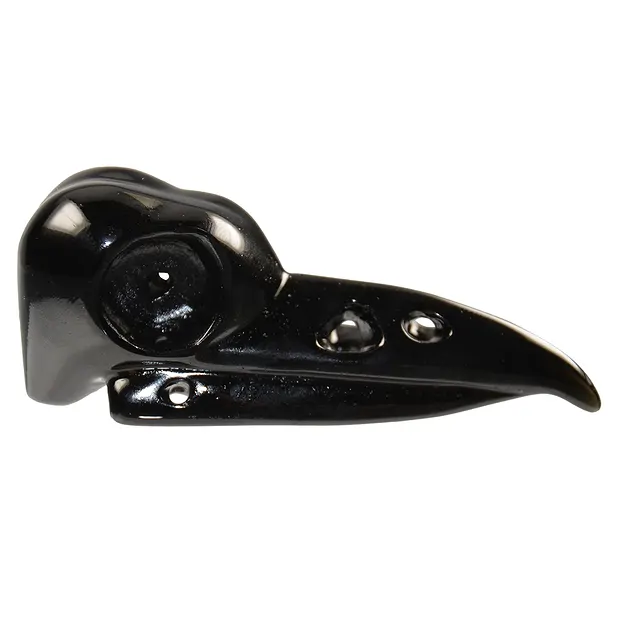 Bird skull "Raven Skull" Obsidian (black) drilled, 07cm | Marco Schreier