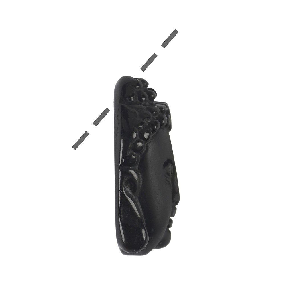 T&#xEA;te de bouddha en obsidienne (noire) perc&#xE9;e, 3,0cm | Marco Schreier