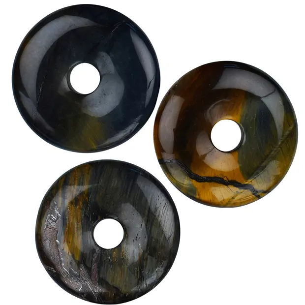 Donut Tiger's Eye blue (Falcon's Eye), 40mm | wholesaler gems & healing stones