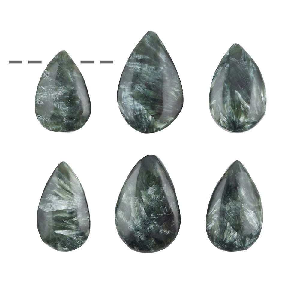 Pietra burattata serafinita perforata | grossista gemme e pietre curative