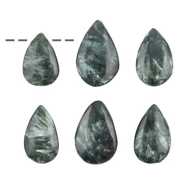 Trommelstein Serafinit gebohrt | Großhändler Edelsteine, Heilsteine & Schmuck