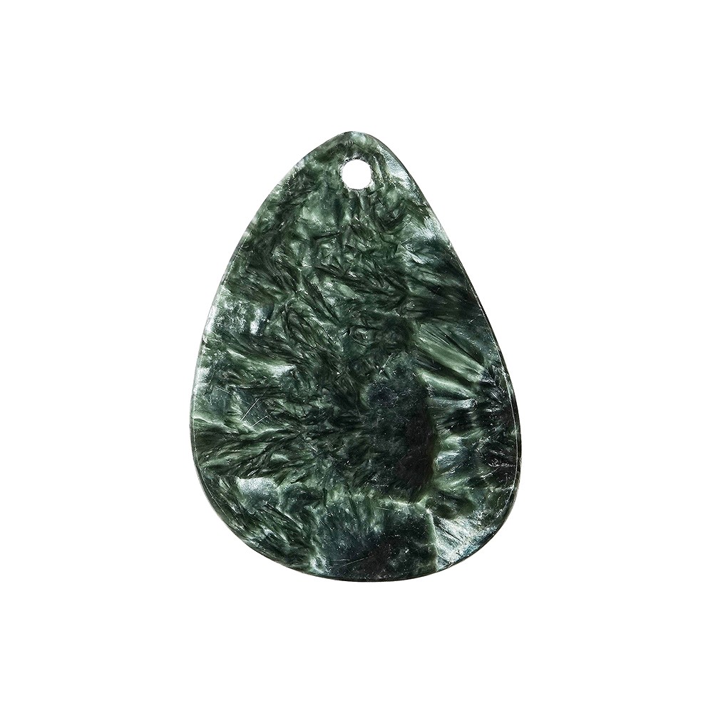 Platte Tropfen Serafinit frontgebohrt, 4,0 - 5,0cm | Marco Schreier