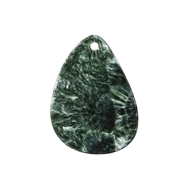 Platte Tropfen Serafinit frontgebohrt, 4,0 - 5,0cm | Marco Schreier