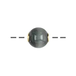 0430596812 Jewelry Bead Cat's Eye Quartz 12mm, gold-plated | gems, healing stones & jewelry