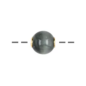 Boule à bijoux Quartz oeil-de-chat 12mm, doré | Marco Schreier