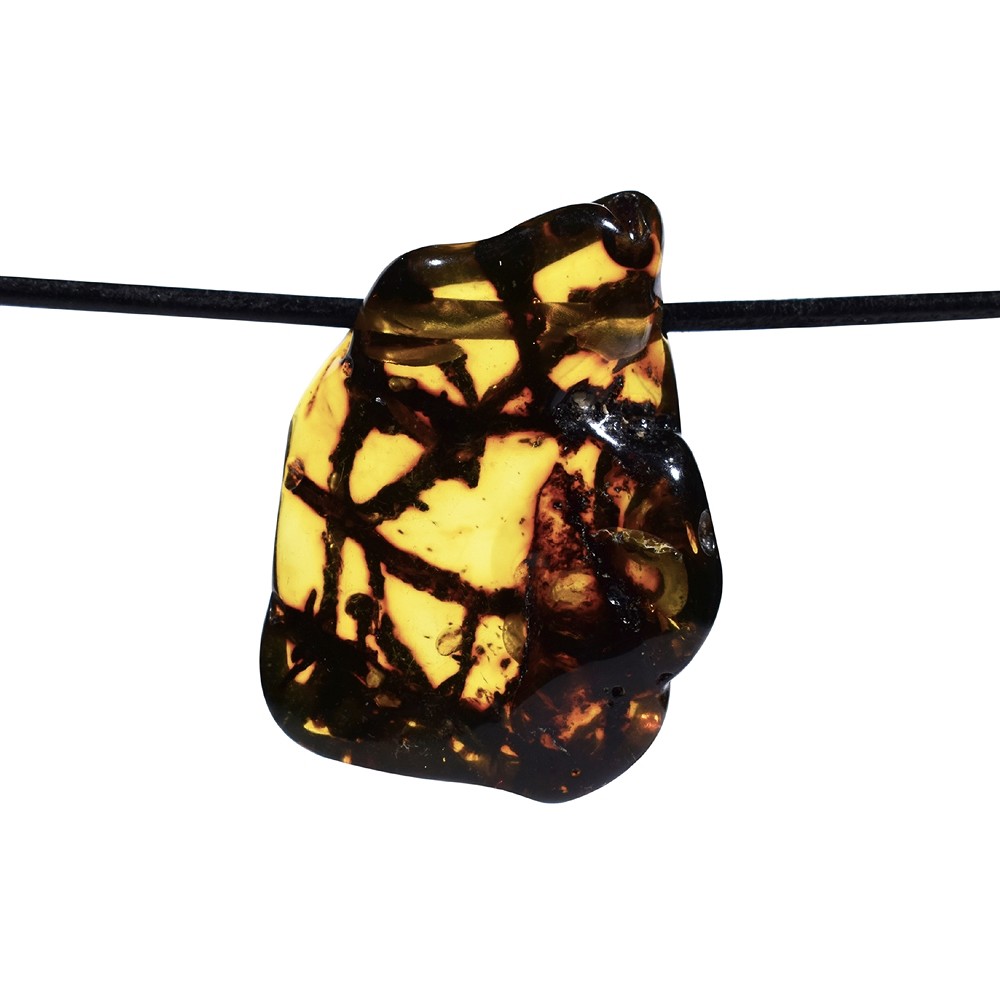 Tumbled Stone Copal cross drilled, 3,8 - 4,5cm | gems, healing stones & jewelry