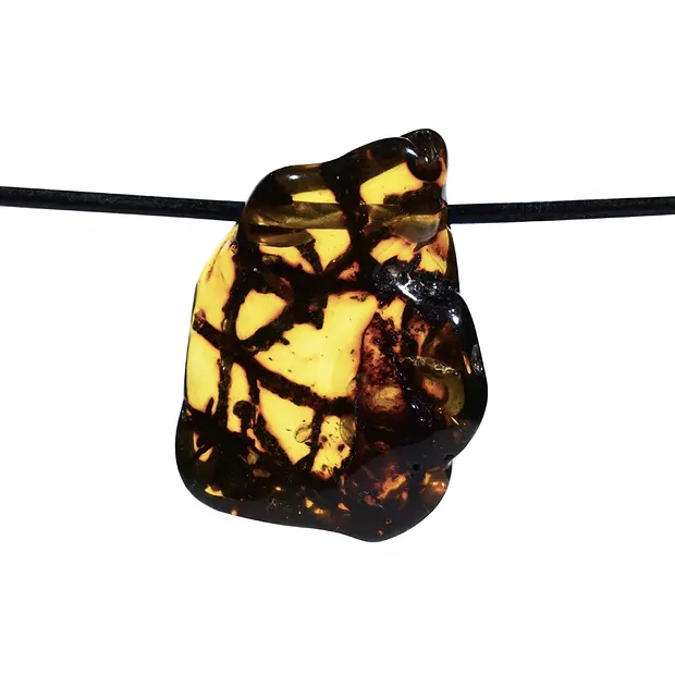 Tumbled Stone Copal cross drilled, 3,8 - 4,5cm | gems, healing stones & jewelry