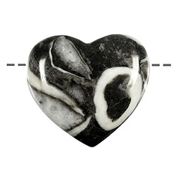 0431190645 Cuore di calcare fossile perforato, 4,5 cm  | grossista gemme e pietre curative