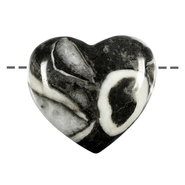 Drilled fossil limestone heart, 4.5 cm | wholesaler gems & healing stones
