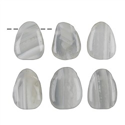 0433093002 Pierres roulées Agate (blanc-crème) percées | Marco Schreier