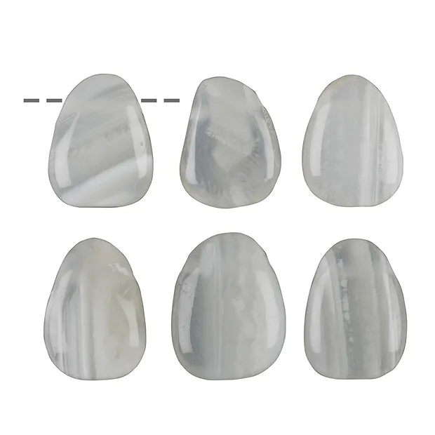 Pietra burattata (Agata (bianca)) perforata | grossista gemme e pietre curative
