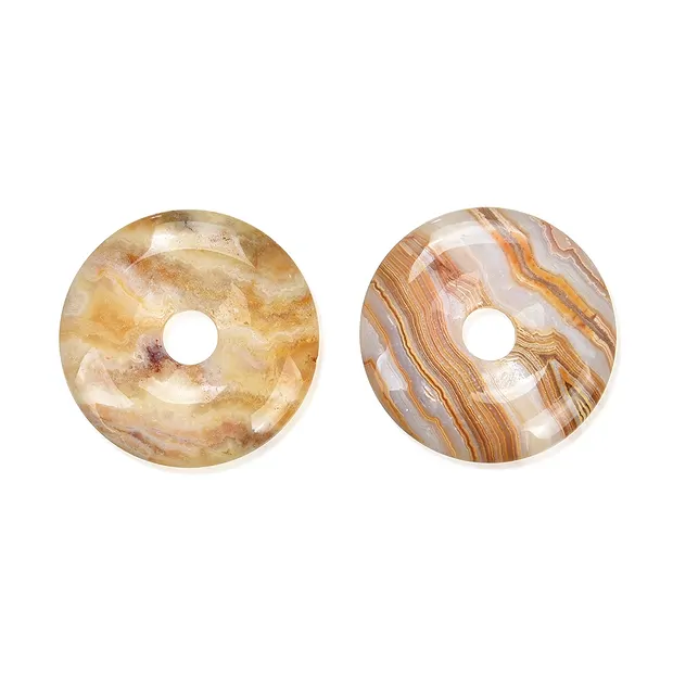 Ágata encaje amarilla, 40mm | piedras preciosas, piedras curativas y joyería