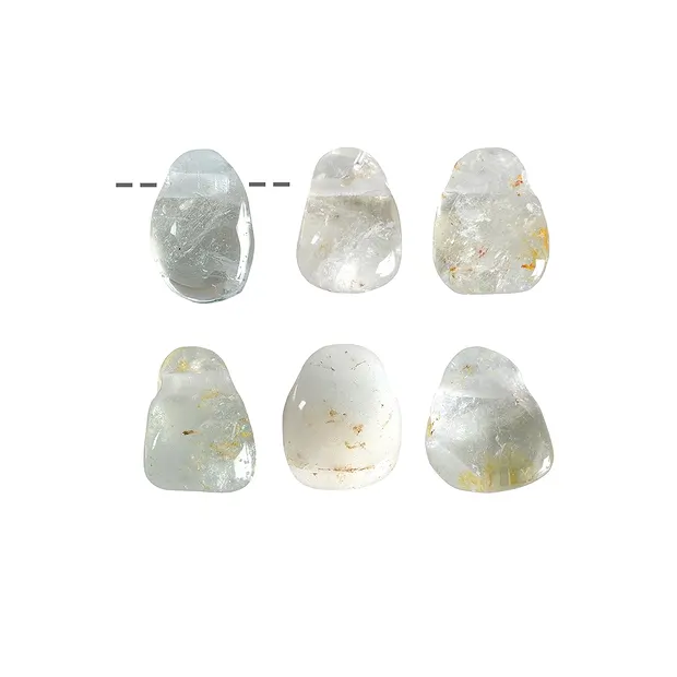 Topaz (white) drilled tumbled stone, 2.0cm | wholesaler gems & healing stones
