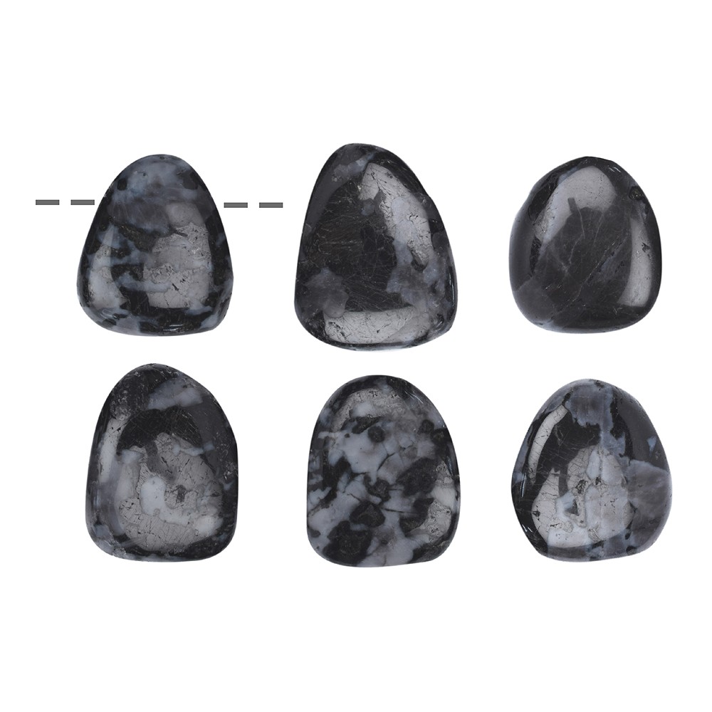 Tumbled Stone Gabbro (Mystic Merlinite) drilled | gems, healing stones & jewelry