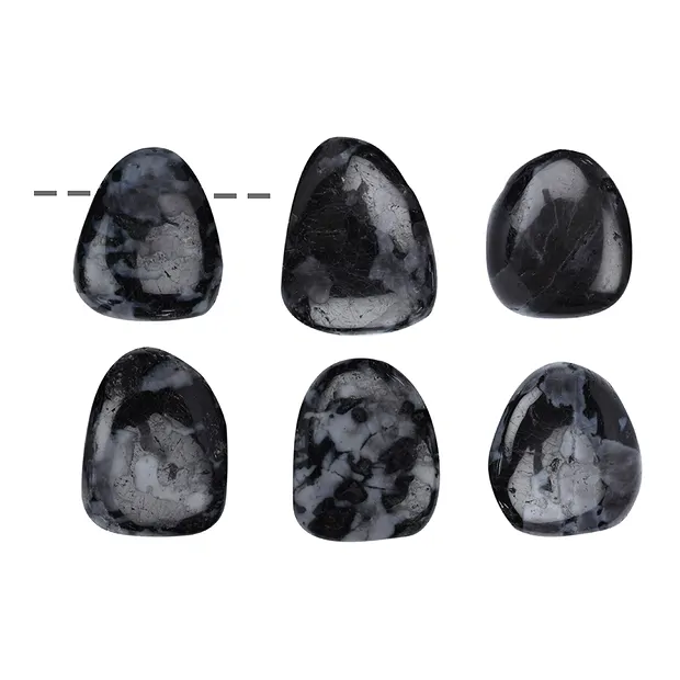 Trommelstein Gabbro (Mystic Merlinite) gebohrt | Marco Schreier