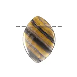 0436698203 Cabochon Fluorite (yellow) drilled, 5,0cm | wholesaler gems & healing stones