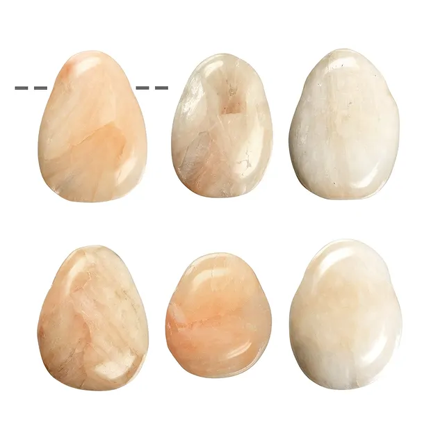 Pietra burattata Stilbite (rosa) forata | grossista gemme e pietre curative