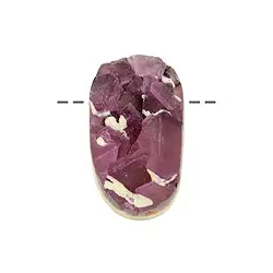 0437494801 Fluorite ovale (violette, sur quartz) percée, 4,0 - 5,0cm | Marco Schreier