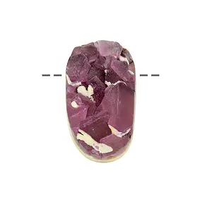 Fluorite ovale (viola, su quarzo) forata, 4,0 - 5,0 cm | Marco Schreier