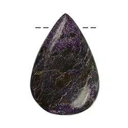 0438995631 Cabochon goutte Stichtit B percé, 4,0 - 4,5cm | Marco Schreier