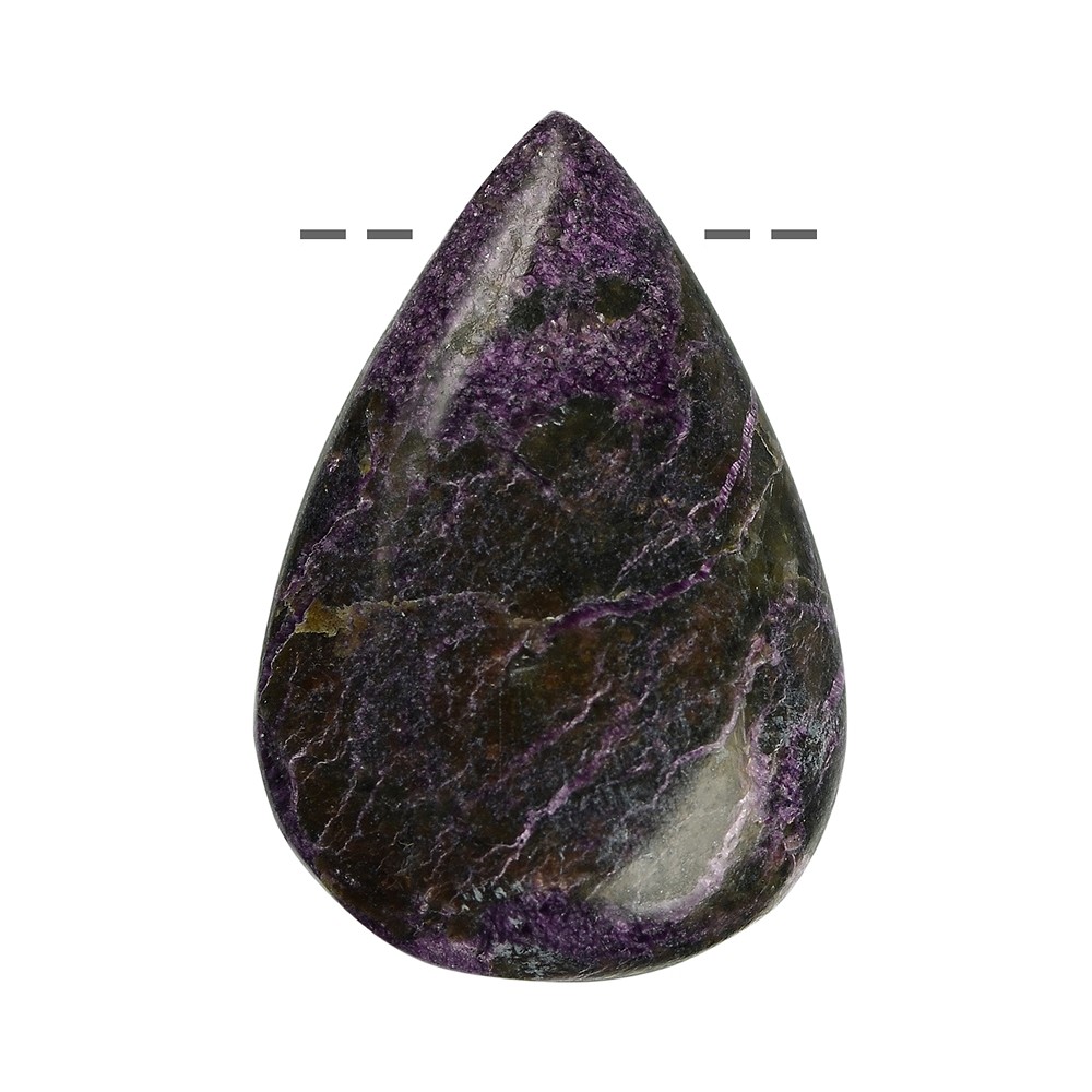 Cabujón gota estiquita B perforado, 4,0 - 4,5cm | Marco Schreier