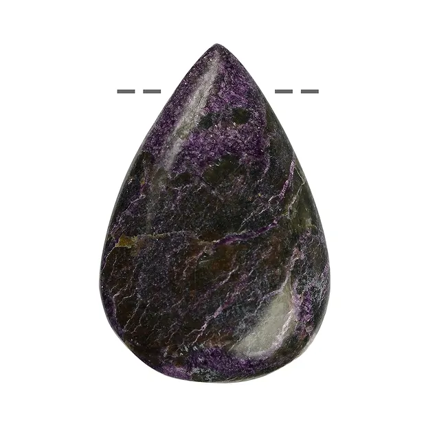 Cabochon goutte Stichtit B percé, 4,0 - 4,5cm | Marco Schreier