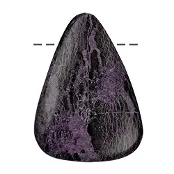 0438995633 Goccia cabochon di stichtite B forata, 4,5 - 5,0 cm | Marco Schreier