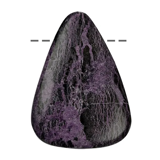 Goccia cabochon di stichtite B forata, 4,5 - 5,0 cm | Marco Schreier