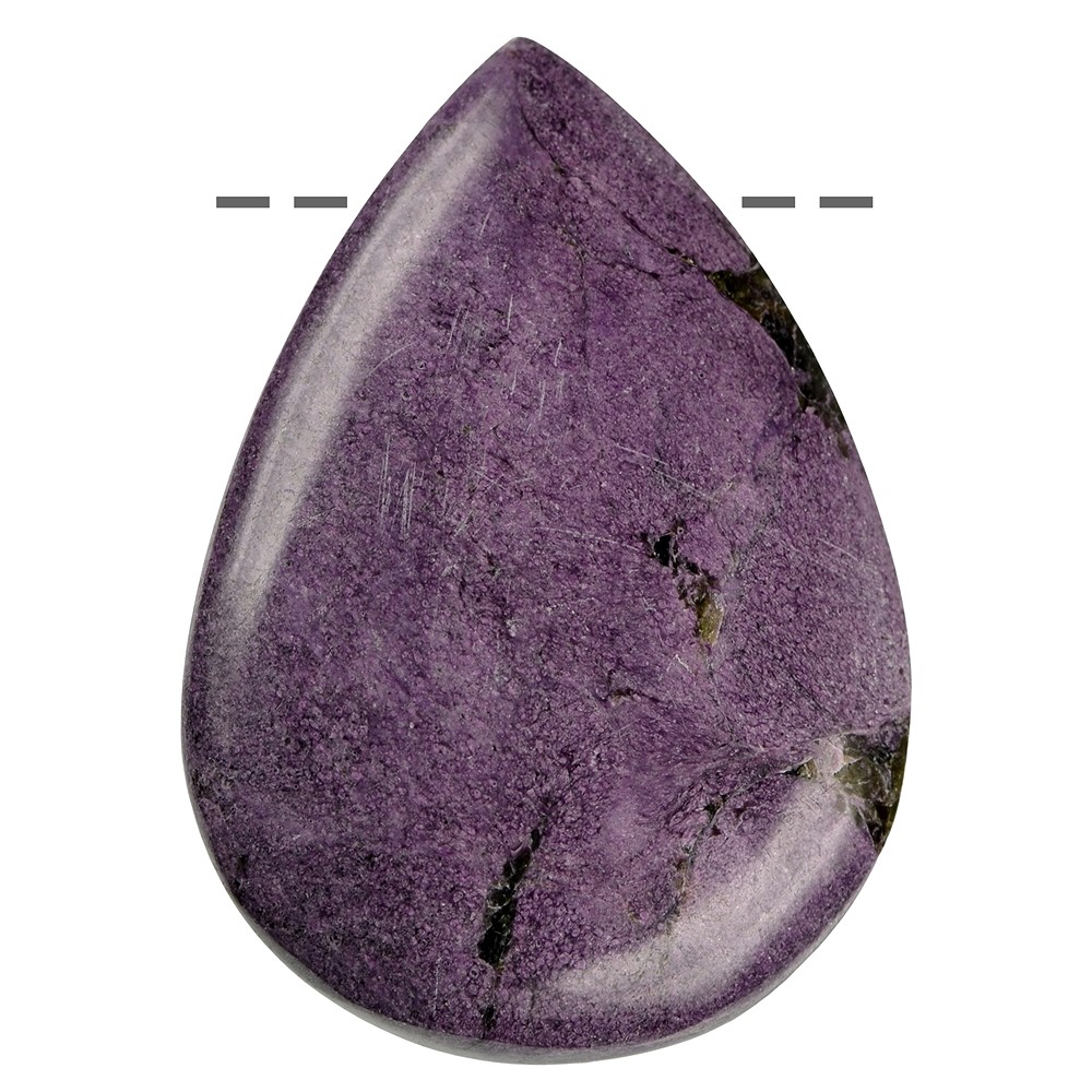 Goccia cabochon di stichtite A forata, 5,5 - 6,0cm | Marco Schreier