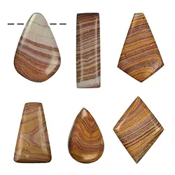 0439495699 Cabochon Freeform Rhyolite (Dr. Liesegang Stone) drilled, approx. 3,0 - 3,5cm | Marco Schreier