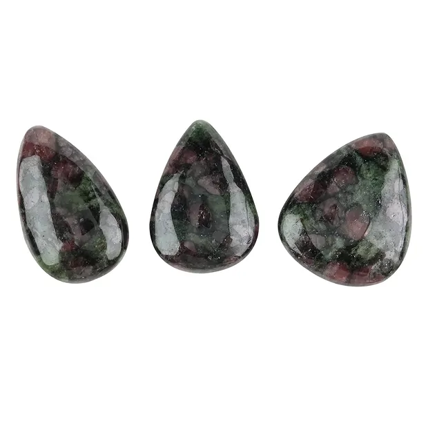 Drilled garnet-pyroxenite drops, 40-45mm | wholesaler gems & healing stones