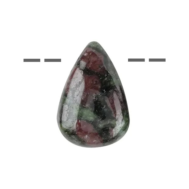 Drilled garnet-pyroxenite drops, 30-35mm | wholesaler gems & healing stones