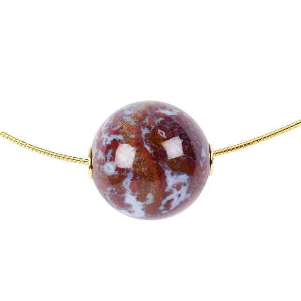 Schmuckkugel  Feuer-Chalcedon 20mm, vergoldet | Edelsteine, Heilsteine & Schmuck