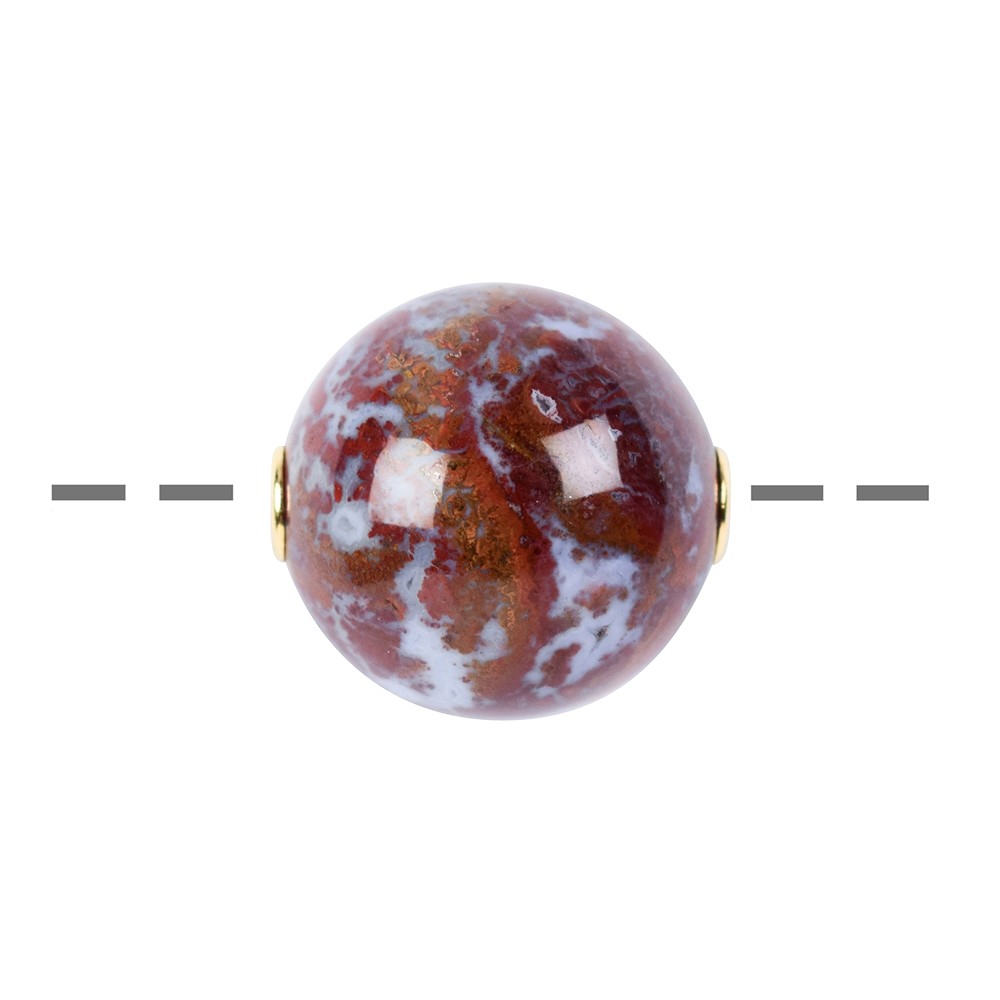 Joya Cuenta de piedra calcedonia de fuego 20mm, bañada en oro | Marco Schreier