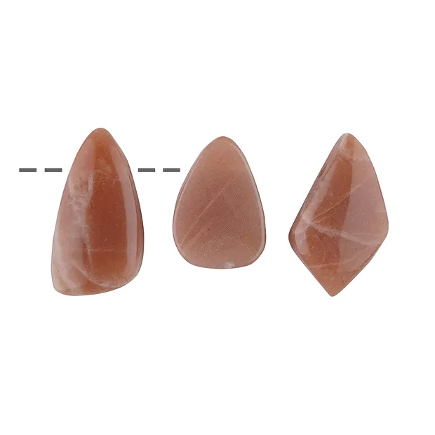 Freeform Moonstone (brown-orange) drilled, 3.0 - 4.0cm | Marco Schreier