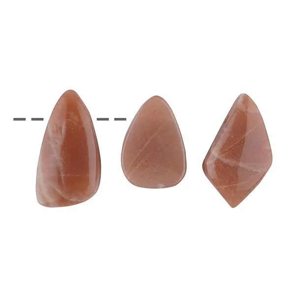 Piedra de luna de forma libre (marrón-naranja) perforada, 3,0 - 4,0cm | Marco Schreier