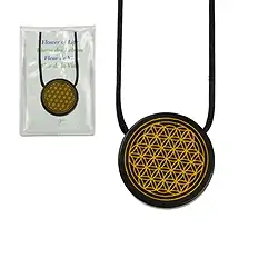 0443291402 Piastrina forata di Shungite "Fiore della vita", color oro, 3,5 cm | Marco Schreier