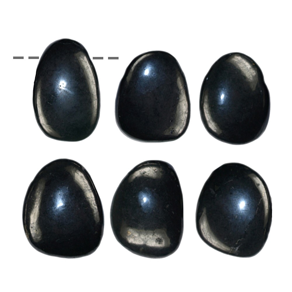 Trommelstein Schungit gebohrt | Großhändler Edelsteine, Heilsteine & Schmuck