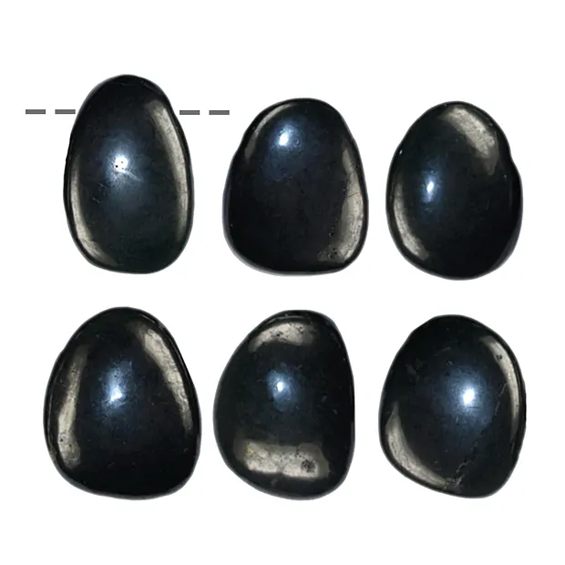 Tumbled Stone Shungite (stab.) drilled | Schreier gems, healing stones & jewelry
