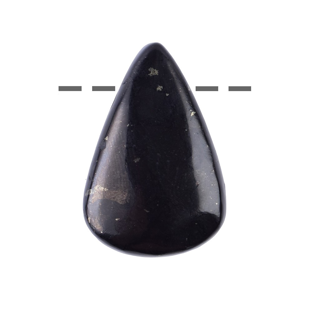 Drilled drop of Shungite, 3.5cm | wholesaler gems, healing stones & jewelry