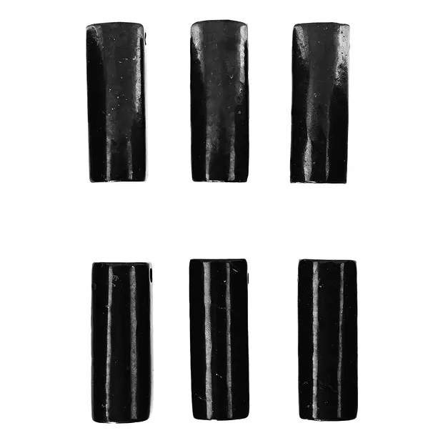 Rectangle Shungite curved drilled, 4.0 x 1.5cm | gems, healing stones & jewelry