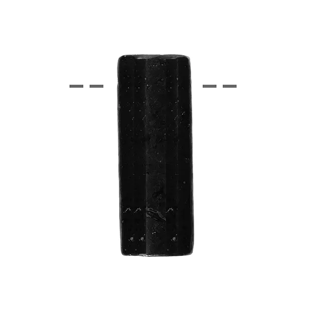 Rechteck Schungit (stab.) gewölbt gebohrt, 4,0 x 1,5cm | Marco Schreier