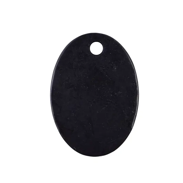 Oval Shungite (stab.) drilled, 3,5cm | wholesaler gems, healing stones & jewelry