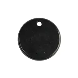 0443296038 Circle Shungite (stab.) drilled, 3.0cm | Schreier gems, healing stones & jewelry