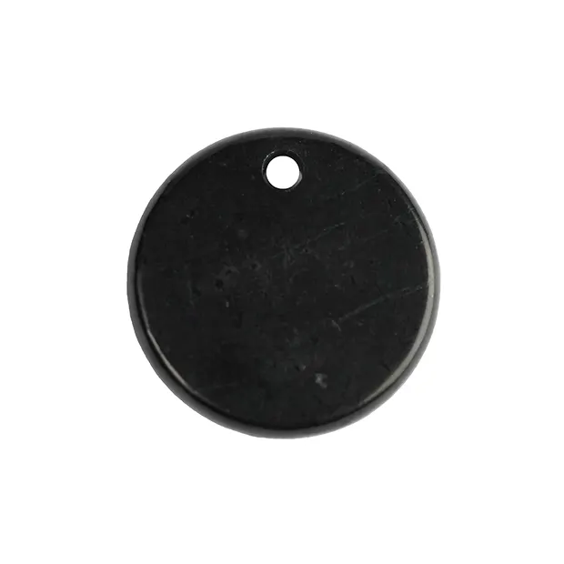Kreis Schungit (stab.) gebohrt, 3,0cm | Edelsteine, Heilsteine & Schmuck-Handel