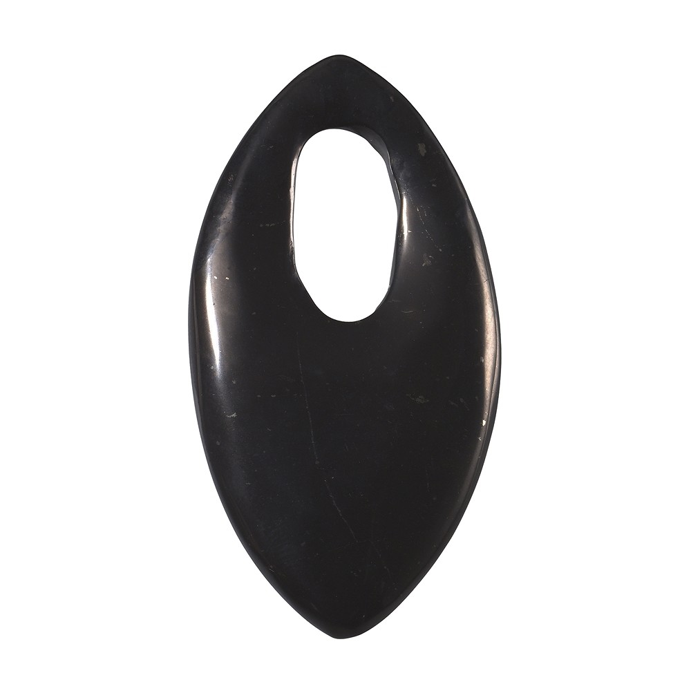 Navette Shungita frontal perforada, 6,0cm | Marco Schreier