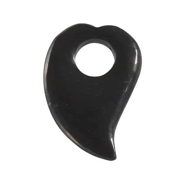 Cuore oscillante di Shungite forato, 3,5 cm | grossista gemme e pietre curative