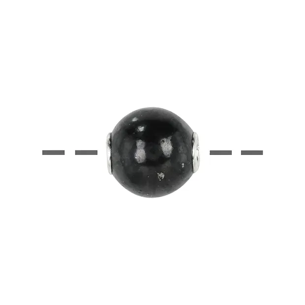 Boule à bijoux Shungite (stab.) 12mm, rhodié | Marco Schreier